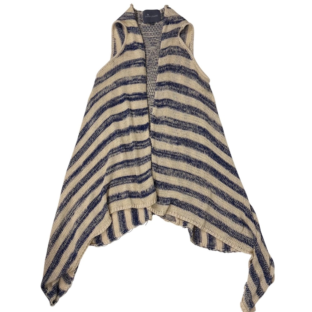 Paper Crane Navy and Cream Striped Knit Vest